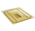 Cambro Food Pans Each / Amber Cambro 20HPCH150 H-Pan Food Pan Cover - Half Size, Flat with Handle, Nonstick, Amber