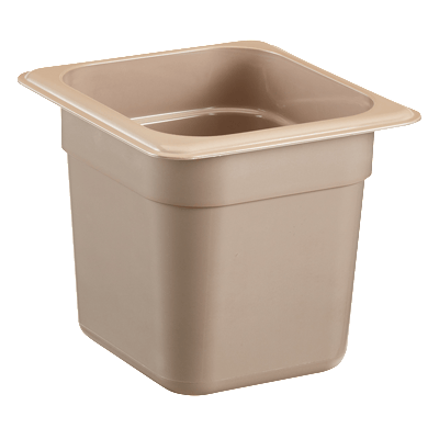 Cambro Food Pans Each / Amber Cambro 66HP150 6"D Sixth Size High Temp Food Pan - Non-Stick, Amber | Denson CFE