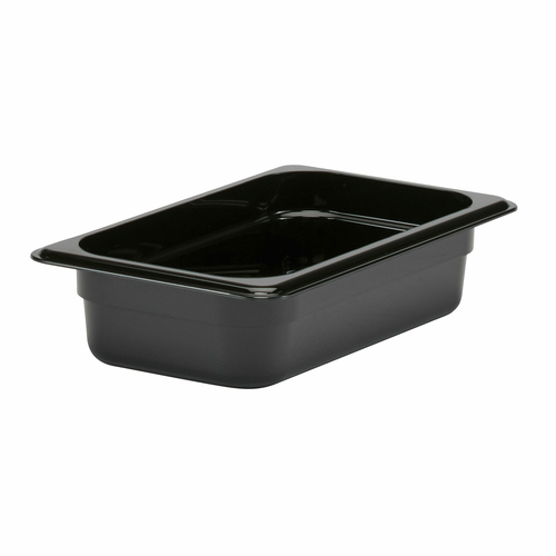 Cambro Food Pans Each / Black Cambro 42CW110 Camwear Food Pan, 1.8 Qt, 1/4 Size, 2-1/2" Deep, Black Polycarbonate | Denson CFE