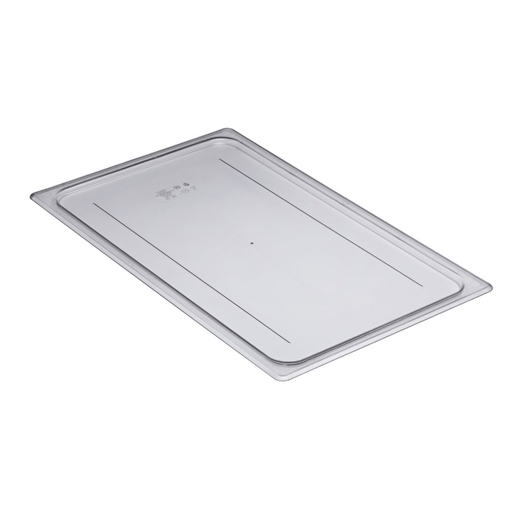 Cambro Food Pans Each / Clear Cambro 10CWC135 Full Size Clear Polycarbonate Camwear Food Pan Flat Lid | Denson CFE