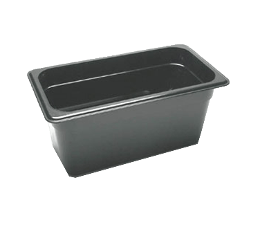 Cambro Food Pans Each / Polycarbonate / Black Cambro 36CW110 6" Deep Black Polycarbonate 1/3 Size Camwear Food Pan - 5.6 Quart Capacity | Denson CFE