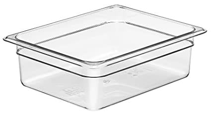 Cambro Food Pans Each / Polycarbonate / Clear Cambro 24CW135 4" Deep Clear Polycarbonate 1/2 Size Camwear Food Pan | Denson CFE
