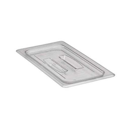 Cambro Food Pans Each / Polycarbonate / Clear Cambro 30CWCH135 1/3 Size Clear Polycarbonate Camwear Food Pan Flat Lid with Handles | Denson CFE