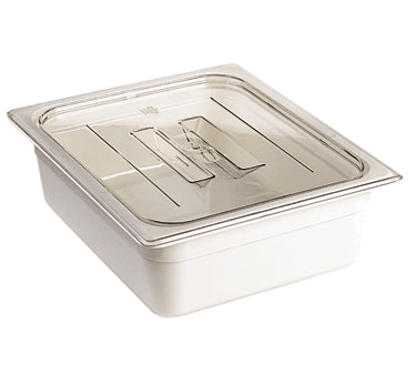 Cambro Food Pans Each / Polycarbonate / Clear Cambro 60CWCH135 Camwear 1/6 Size Clear Food Pan Cover with Handle | Denson CFE
