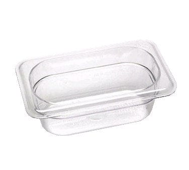 Cambro Food Pans Each / Polycarbonate / Clear Cambro 92CW135 2-1/2" Deep Clear Polycarbonate 1/9 Size Camwear Food Pan - 0.6 Quart Capacity | Denson CFE