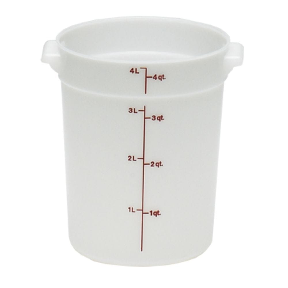 Cambro Food Storage Container Each Cambro RFS4PP190 Round Food Storage Container - 4 qt, Translucent Polypropylene | Denson CFE