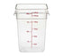 Cambro Food Storage Container Each / Clear Cambro 22SFSCW135 Clear CamSquare 22 Quart Square Food Storage Container - NSF, Dishwasher Safe | Denson CFE