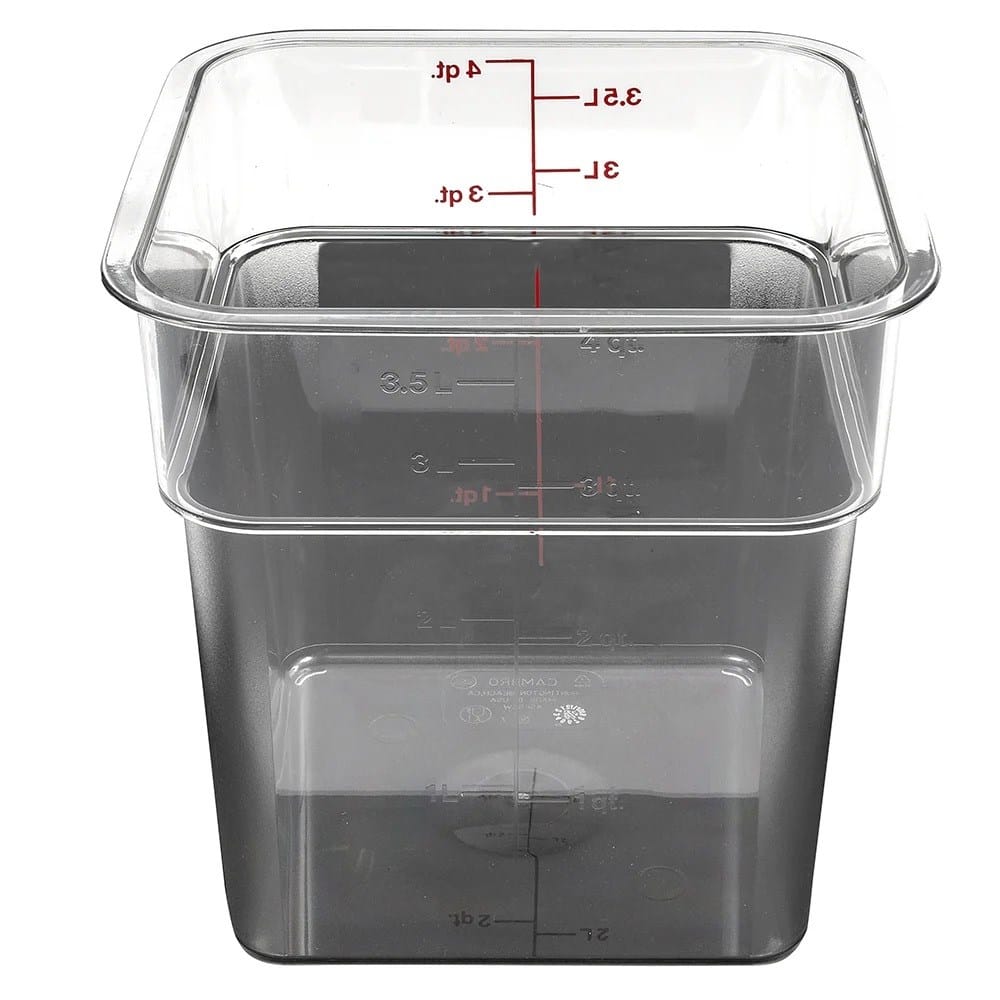 Cambro Food Storage Container Each / Clear Cambro 4SFSCW135 CamSquare Food Container - 4 qt, Clear Polycarbonate | Denson CFE