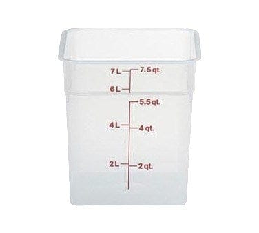 Cambro Food Storage Container Each / Translucent Cambro 8SFSPP190 CamSquare Food Container 8 Quart 8-3/8 x 8-3/8 x 9-1/8 Translucent | Denson CFE