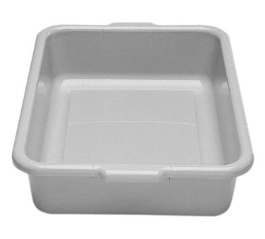 Cambro Sanitation & Janitorial Each / Light Gray Cambro 21155CBP180 Cambox 21" x 15" x 5" Light Gray Polyethylene Plastic Bus Box with Ribbed Bottom