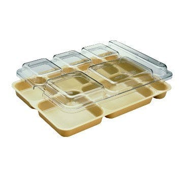 Cambro Serving & Display Each / Brown Cambro 10146DCP167 6-Compartment Separator Tray - 10" x 14" Rectangular, Co-Polymer, Dishwasher Safe, Brown | Denson CFE