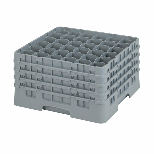 Cambro Smallwares Each Cambro 36S900151 Camrack Glass Rack - 36 Compartments, Soft Gray Polypropylene | Denson CFE