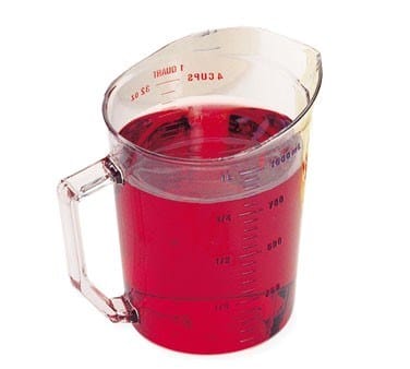 Cambro Smallwares Each / Polycarbonate / Clear Cambro 100MCCW135 Clear Camwear 1 Quart Polycarbonate Liquid Measuring Cup