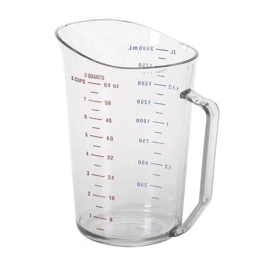 Cambro Smallwares Each / Polycarbonate / Clear Cambro 200MCCW135 Clear Camwear 2 Quart Polycarbonate Liquid Measuring Cup