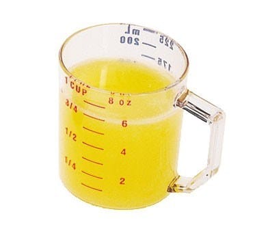Cambro Smallwares Each / Polycarbonate / Clear Cambro 25MCCW135 Clear Camwear 1 Cup Polycarbonate Measuring Cup | Denson CFE