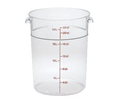 Cambro Storage & Transport Each / Clear Cambro RFSCW22135 Camwear Storage Container, Round, 22 Qt. | Denson CFE