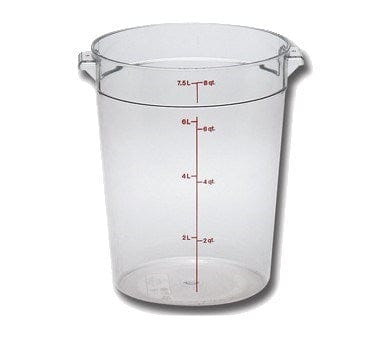Cambro Storage & Transport Each / Clear Cambro RFSCW8135 Camwear Round Storage Container, 8 qt. | Denson CFE