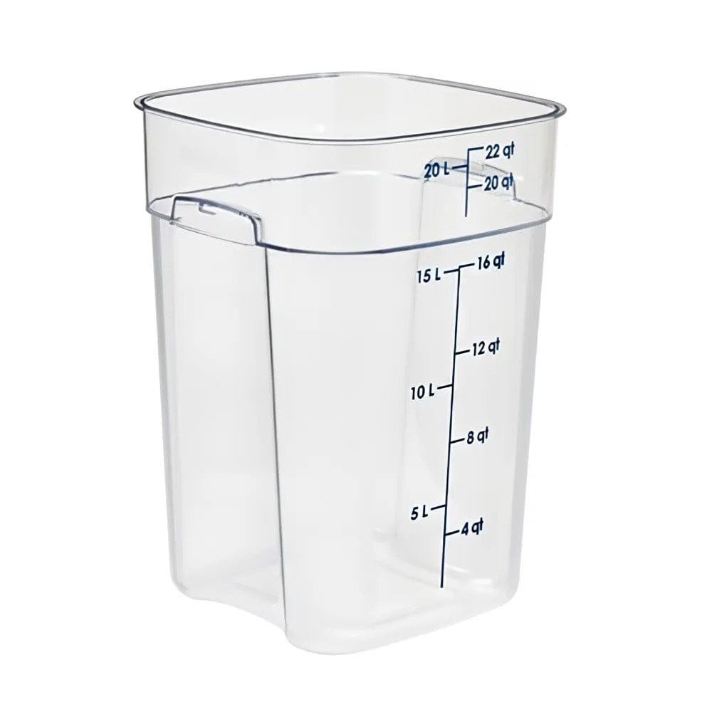 Cambro Storage & Transport Each / Polycarbonate / Clear Cambro 22SFSPROCW135 22 qt FreshPro Square Food Storage Container - CamSquare, Polycarbonate, Blue Graduation | Denson CFE