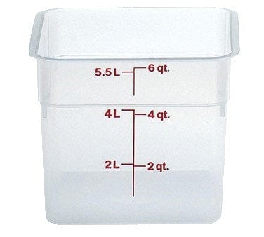 Cambro Storage & Transport Each / Translucent Cambro 6SFSPP190 CamSquare Food Container 6 Quart 8-3/8 x 8-3/8 x 7 | Denson CFE