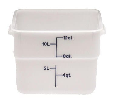 Cambro Storage & Transport Each / White Cambro 12SFSP148 White Camsquare 12 Quart Square Food Container with Handles