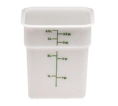 Cambro Storage & Transport Each / White Cambro 4SFSP148 White CamSquare 4 Quart Square Food Storage Container - NSF Listed, Dishwasher Safe | Denson CFE