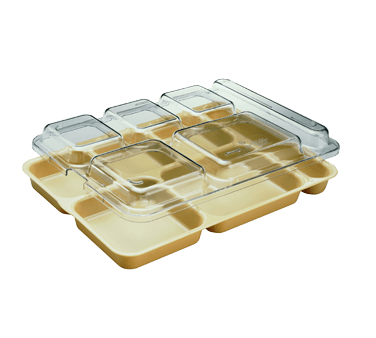 Cambro Tabletop & Serving Each / Beige Cambro 10146DCW133 Camwear Separator Tray 6-Compartment 10 x 14-3/16 Inches Beige | Denson CFE