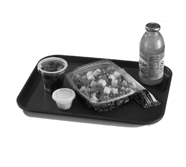 Cambro Tabletop & Serving Each / Black Cambro 1216FF110 Black Rectangular Textured Polypropylene Fast Food Tray 11 7/8 Inch x 16 1/8 Inch | Denson CFE