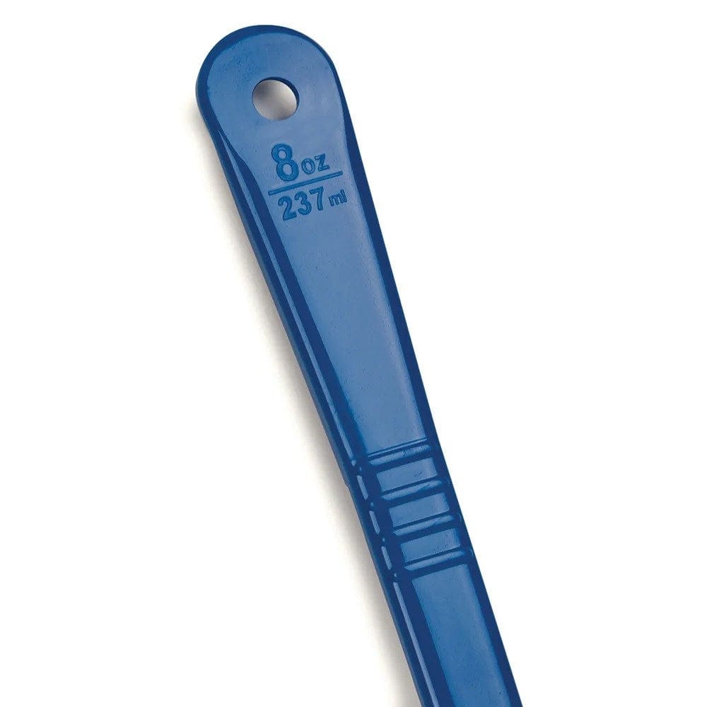 Carlisle Smallwares Each / Blue Carlisle 399214 8 oz Solid Portion Spoon with Long Handle - Blue, Polypropylene | Denson CFE