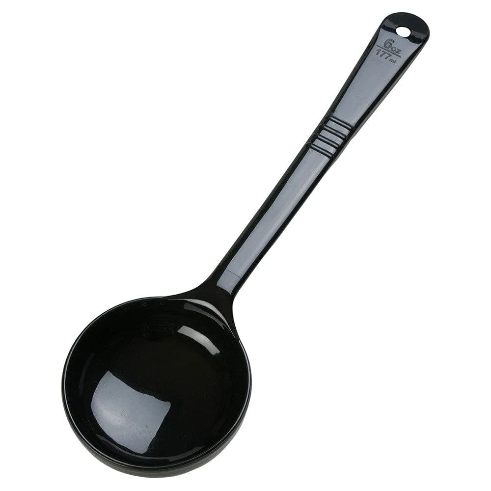 Carlisle Smallwares Each Carlisle 399003 6 oz Solid Portion Spoon - Long Handle, Poly, Black | Denson CFE