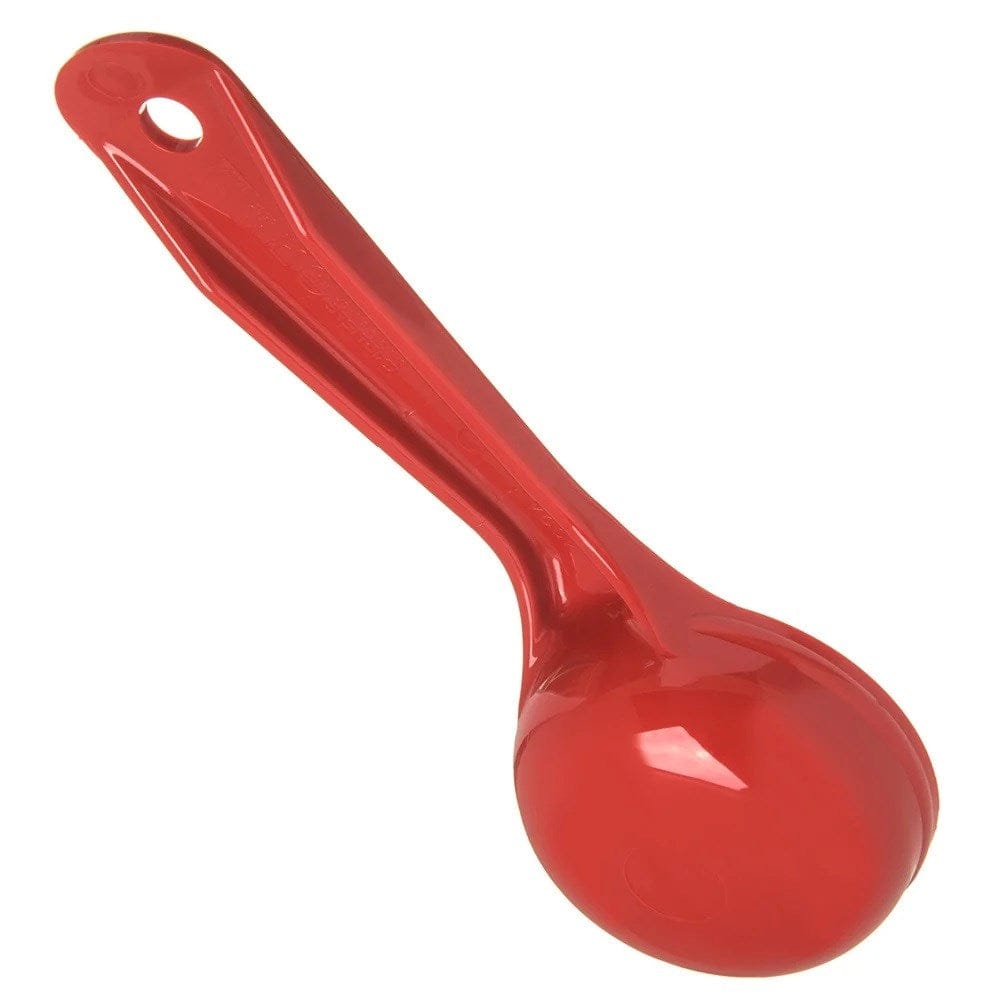Carlisle Smallwares Each Carlisle 492405 Measure Misers 2 oz. Red Acetal Short Handle Portion Spoon | Denson CFE