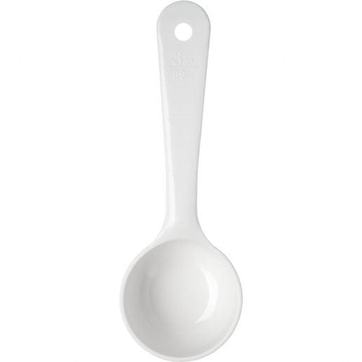 Carlisle Smallwares Each Carlisle 492602 White Measure Miser 3 Ounce Solid Portion Control Spoon | Denson CFE
