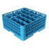 Carlisle Warewashing Each / Blue Carlisle RG25-314 Carlisle Blue OptiClean 25 Compartment Glass Rack with 3 Extenders