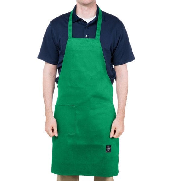 Chef Revival Clothing & Textiles Each / Kelly Green Chef Revival 601BAC-WH Full Length Bib Apron, Poly/Cotton, 28" x 34"