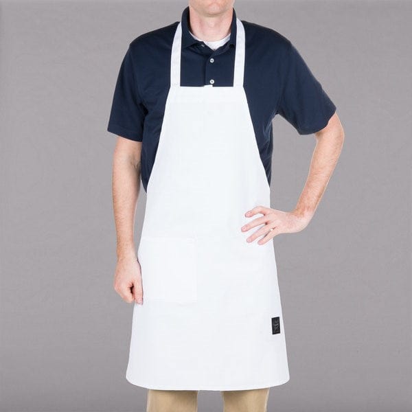 Chef Revival Clothing & Textiles Each / White Chef Revival 601BAC-WH Full Length Bib Apron, Poly/Cotton, 28" x 34"