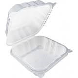 Denson CFE Disposable Container Case EFCO2661-E Biodegradable Takeout Container, 6" x 6" x 3.25", 1-Compartment, 250/Case | Denson CFE