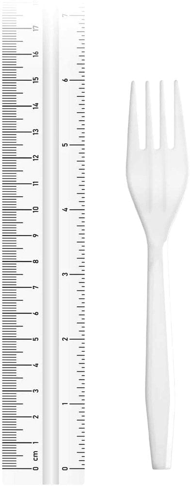 Denson CFE Disposables Case PLC-F White Plastic Forks, Pack of 1000 | Denson CFE