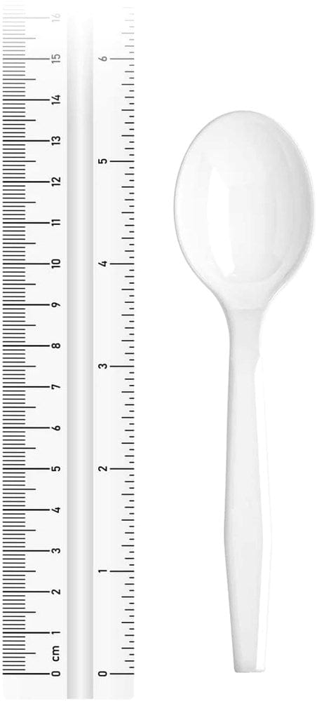 Denson CFE Disposables Case White Plastic Soup Spoon, 1000 Pcs Disposable Cutlery