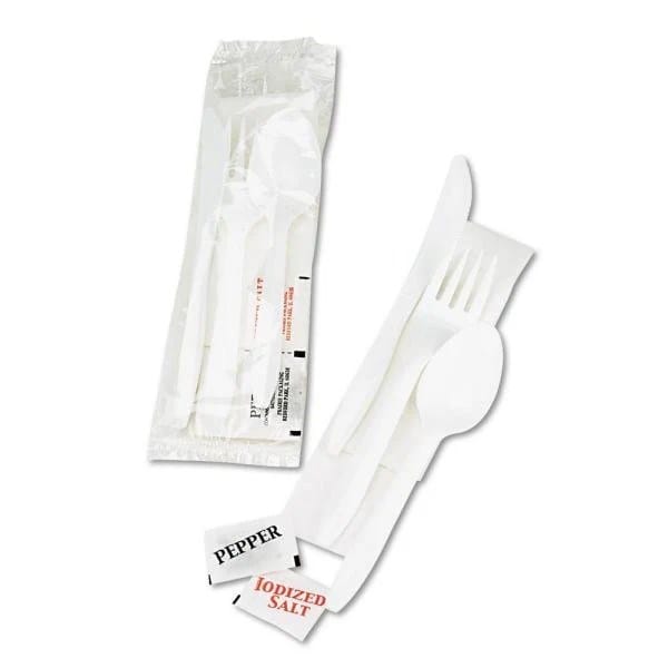 Denson CFE Unclassified Case PLC-500 White Cutlery Kit, 500/Cs | Denson CFE