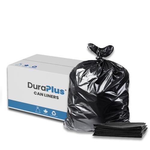 DURA PLUS Disposables Case DURA PLUS 57760026 30 x 38" Black Regular LLDPE Garbage Bags (250/Case) | Denson CFE