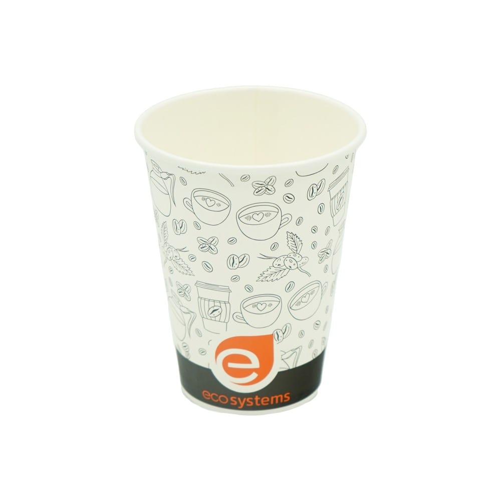EcoSystems Unclassified Case of 1000 / 12 ounce EcoSystems ECOCUP10-PR 10 oz Hot Paper Cup, PE‑Lined, White, 1 000/Case | Denson CFE