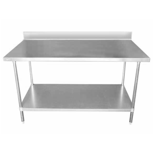 EFI Sales Ltd. Canada Commercial Work Tables and Stations Each EFI TB3048 30" x 48" 18 Gauge Stainless Steel Work Table with 4" Backsplash | Denson CFE