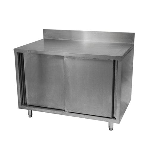 EFI Sales Ltd. Canada Commercial Work Tables and Stations Each EFI TECB3084 30? x 84? 18 Gauge Stainless Steel Work Table With Cabinet Base With 4? Back Splash