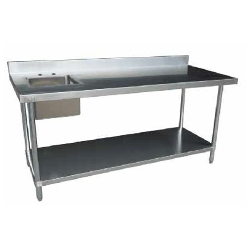 EFI Sales Ltd. Canada Commercial Work Tables and Stations Each EFI TTUBL2448-B 48" Work Table With Left Sink & Back Splash | Denson CFE