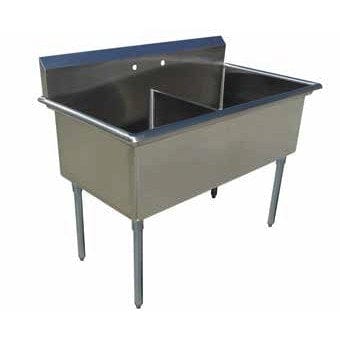 EFI Sales Ltd. Canada Compartment Sinks Each EFI SI818-2NC-E 18" x 18" x 13" Economy Center Drain Two Compartment Sink with No Drain Board