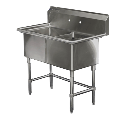 EFI Sales Ltd. Canada Compartment Sinks Each EFI SI818-2R 2-Compartment 18" Pot Sink with 24" Right-Side Drain Board | Denson CFE
