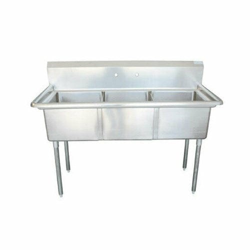 EFI Sales Ltd. Canada Compartment Sinks Each EFI SI818-3NC-E 18 x 18 x 13 Economy Center Drain Three Compartment Sink with No Drain Board | Denson CFE