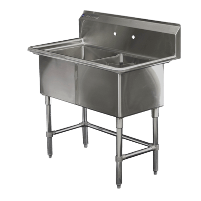 EFI Sales Ltd. Canada Compartment Sinks Each Pot sink Double bowl corner drain 24" x 24" x 14";