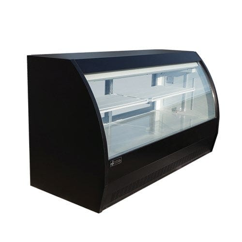 EFI Sales Ltd. Canada Display Refrigeration Each EFI CDC-2000B 78″ Curved Glass 2 Door Floor Refrigerated Display Case – Black Exterior | Denson CFE