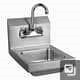 EFI Sales Ltd. Canada Stainless Steel Sink Each EFI SIH813-F Space Saver Hand Sink, Wall Mount, 10" x 14" Bowl, 8" Backsplash | Denson CFE