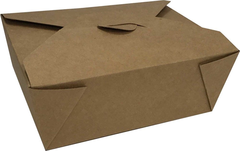 EZGO Disposables Case of 300 COP908-D Kraft Paperboard 45 OZ 6.75" x 5.5" x 2.5" Fried Chicken Snack Carry-Takeout Box (300/case) | Denson CFE